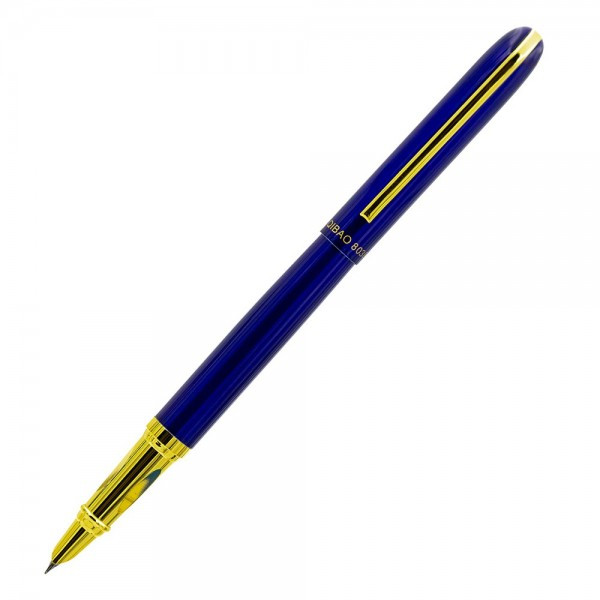 Stilou CNX 8038, penita ascunsa, alimentare pompita, albastru/auriu — varianta 3