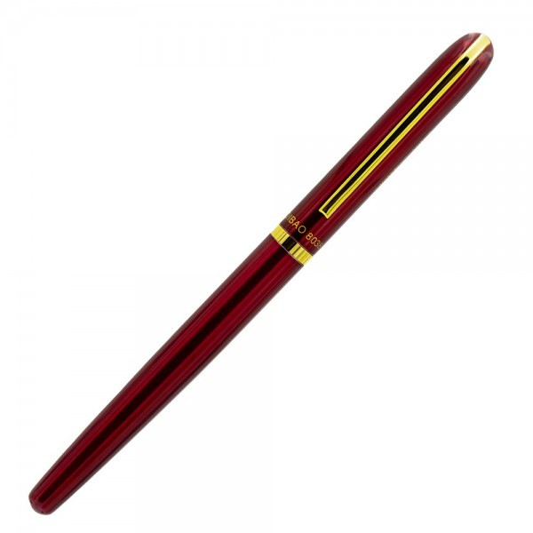 Stilou CNX 8038, penita ascunsa, alimentare pompita, rosu/auriu — varianta 2