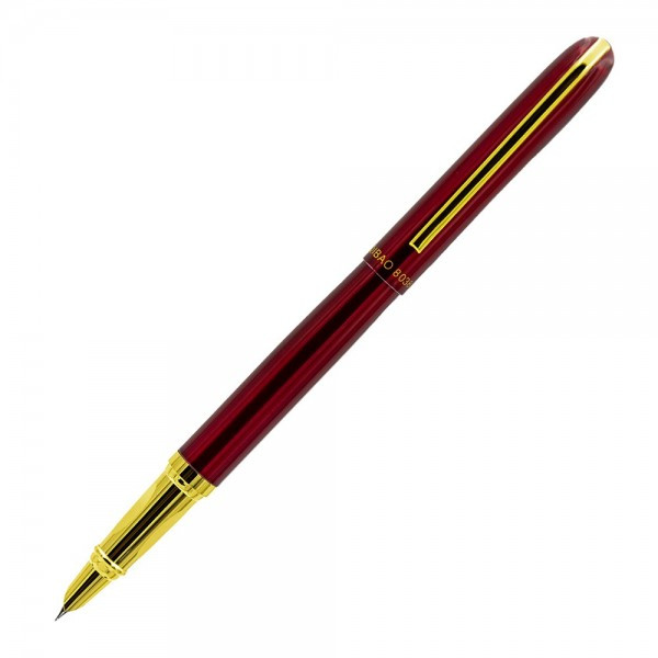 Stilou CNX 8038, penita ascunsa, alimentare pompita, rosu/auriu — varianta 3