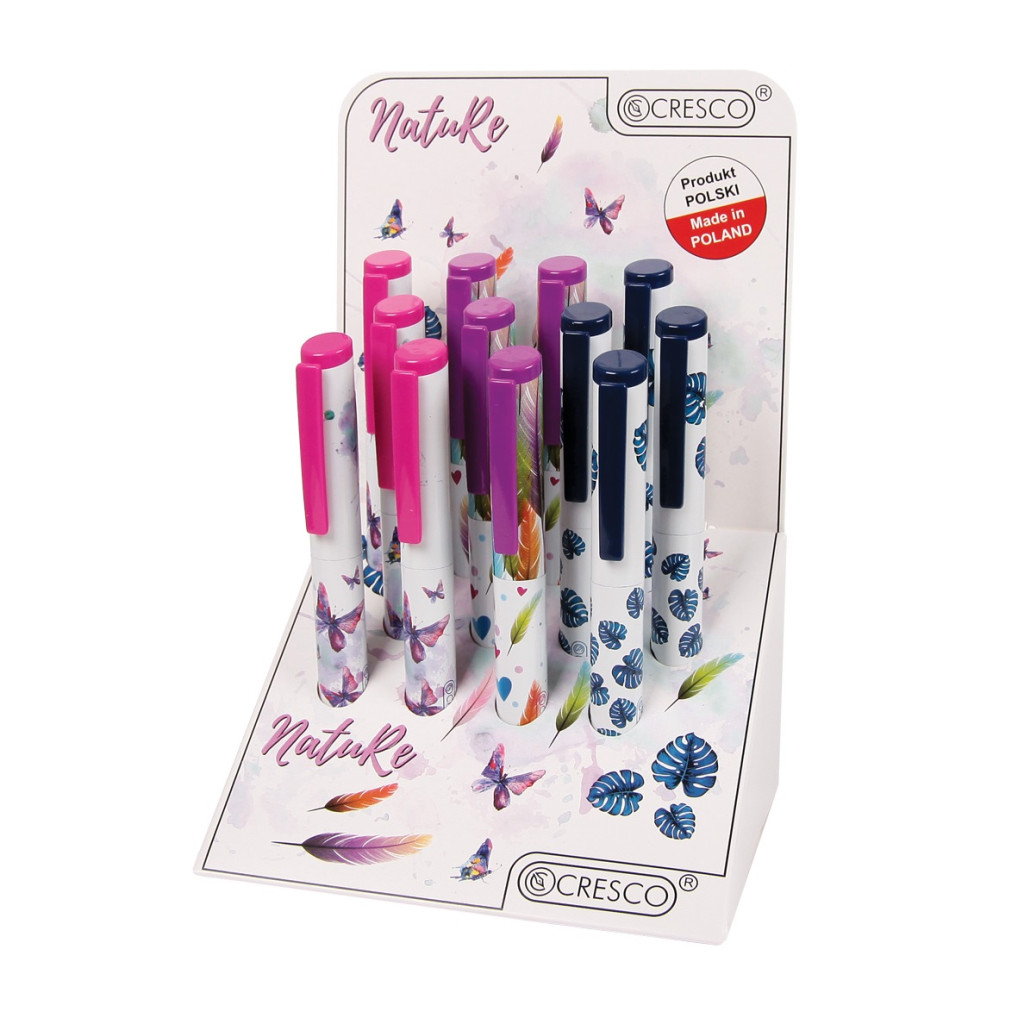 Stilou Cresco GoPen 202000-C, penita iridium, alimentare rezerve, corp plastic, model fluturasi — varianta 2