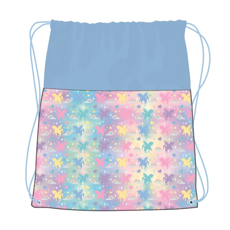 Rucsac cu snur pentru copii St.Majewski St.Right Magic Unicorn, roz cu bleu — varianta 2