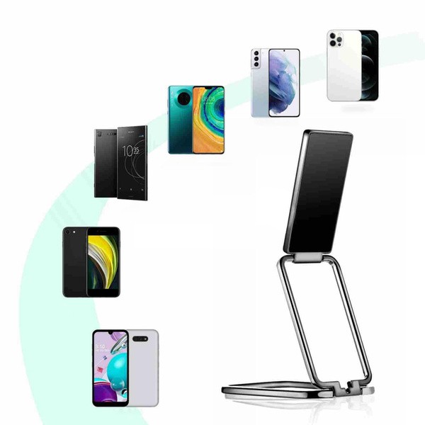 Stand metalic pliabil, prindere adeziva, compatibil telefoane si tablete PC, rose gold — varianta 4