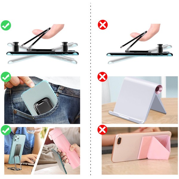 Stand metalic pliabil, prindere adeziva, compatibil telefoane si tablete PC, rose gold — varianta 5