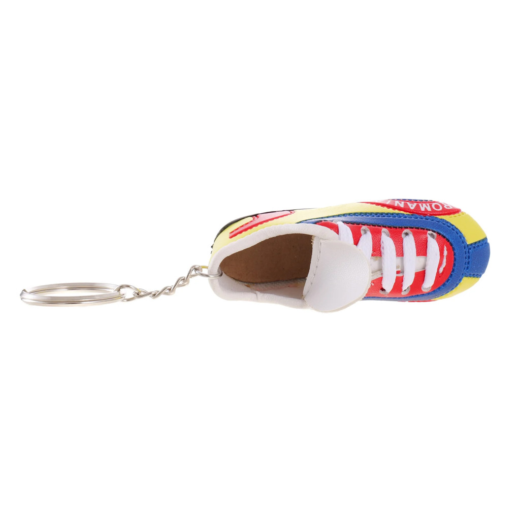 Breloc gheata de fotbal tricolor ROMANIA — varianta 4