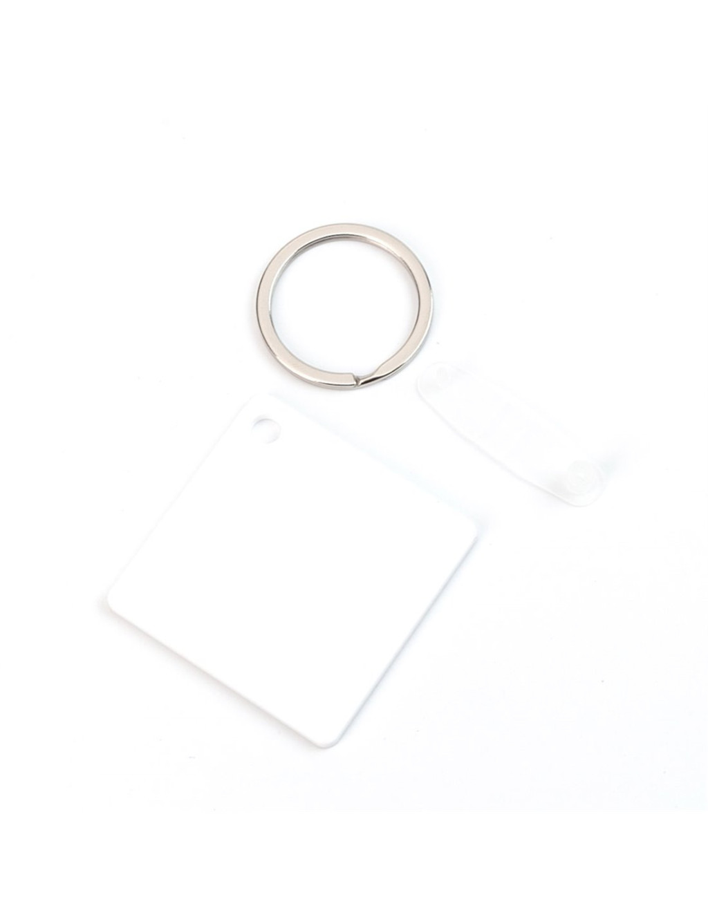 Breloc din plastic, personalizat cu poza ta, inel de sustinere metalic, 4.5 x 4.5 cm — varianta 2