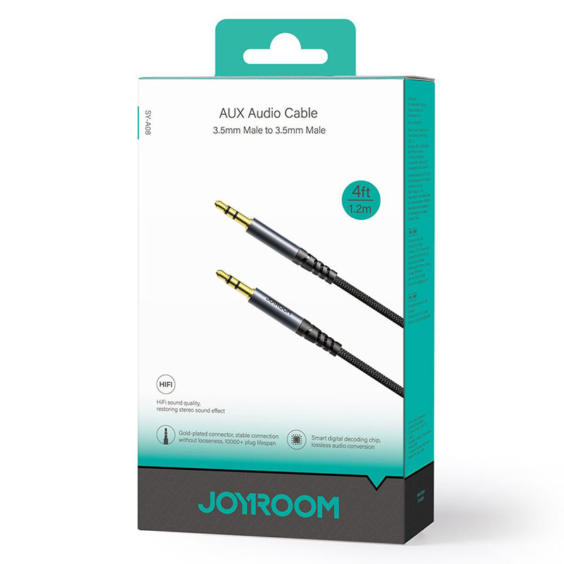 Cablu audio auxiliar / AUX / jack 3.5 mm Joyroom SY-A08, 1.2 metri, negru — varianta 5