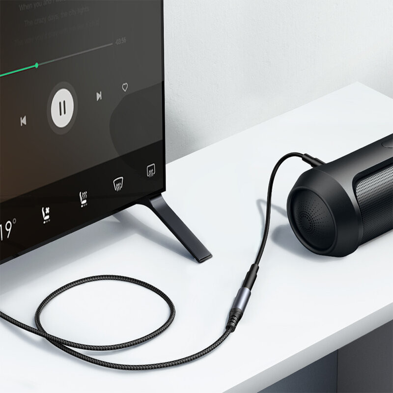 Extensie cablu audio auxiliar / AUX / jack 3.5 mm Joyroom SY-A09, 1.2 metri, negru — 6
