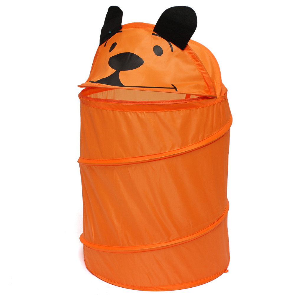 Cos pliabil pentru depozitare jucarii, RCO, portocaliu, poliester, 55 cm — varianta 2