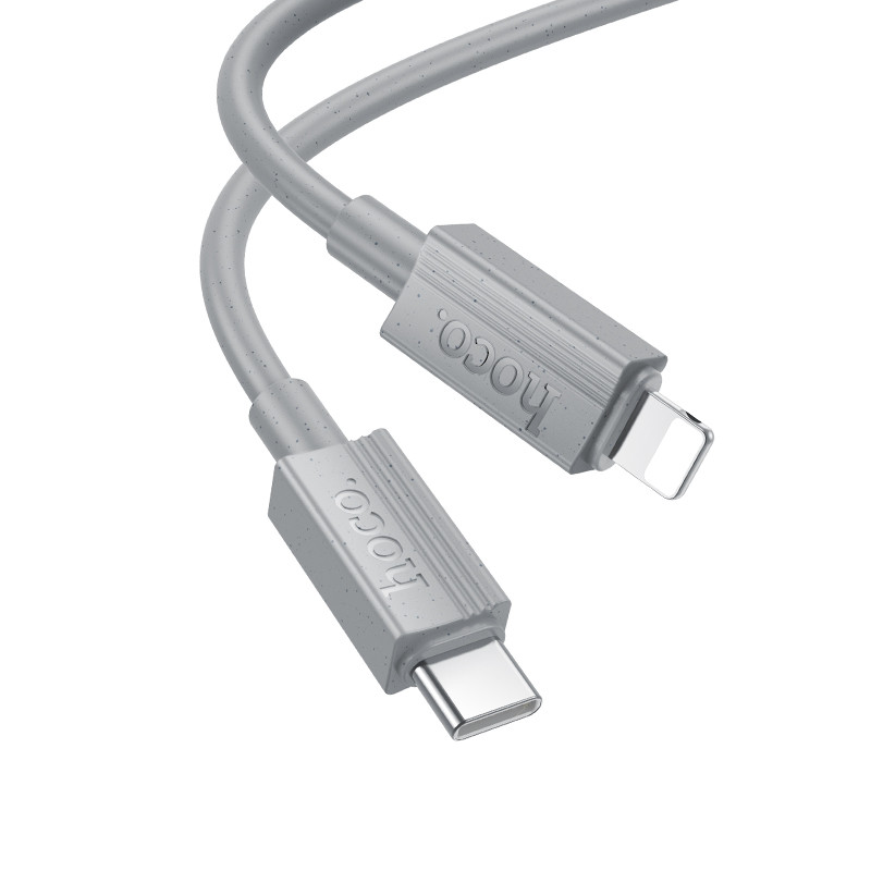 Cablu de date si incarcare Hoco X107, Type-C (USB-C) to Lightning, PD27W, QC3.0, gri — varianta 2