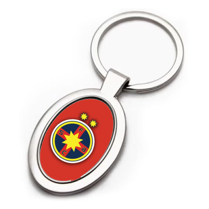 Breloc metalic personalizat cu poza ta, inel de sustinere metalic, oval — varianta 3