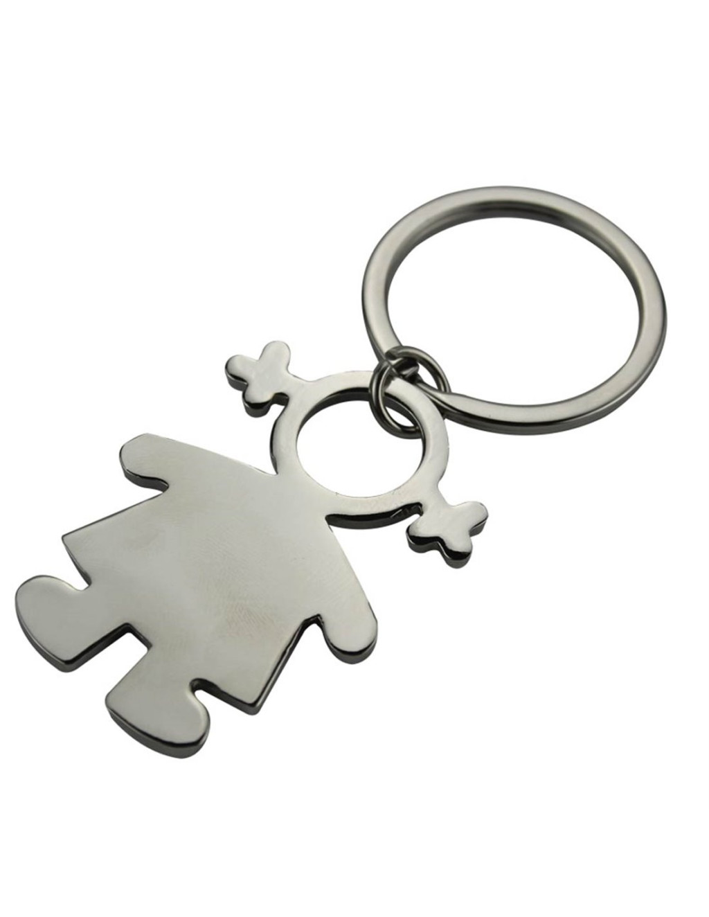 Breloc metalic personalizat cu poza ta, model fetita — 3