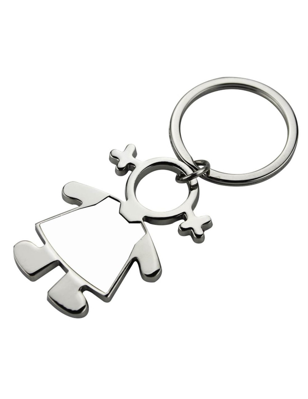 Breloc metalic personalizat cu poza ta, model fetita — 4