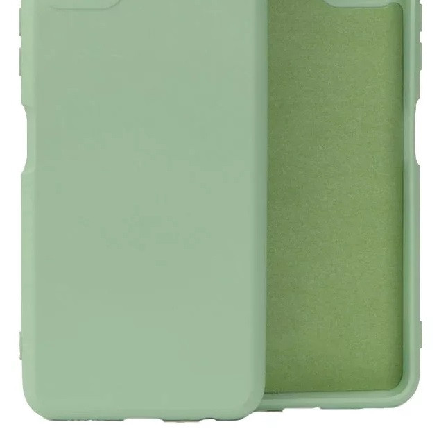 Husa Apple iPhone 13 Pro Max Luxury Silicone, catifea in interior, protectie camera, verde maslina — 2