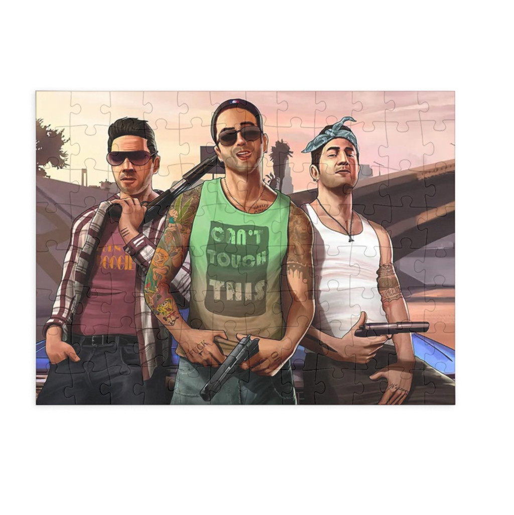 Puzzle 80 piese, 20 x 15 cm, personaje GTA, model 1