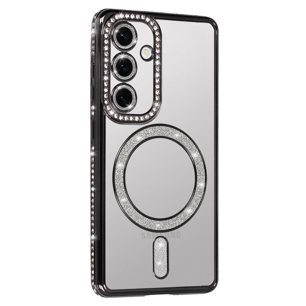 Husa Apple iPhone 17 Air, Electroplating Bling Magsafe, protectie camera, margini negre