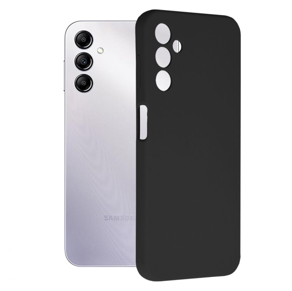 Husa Samsung Galaxy A05S, Luxury Silicone, protectie camera, catifea in interior, neagra