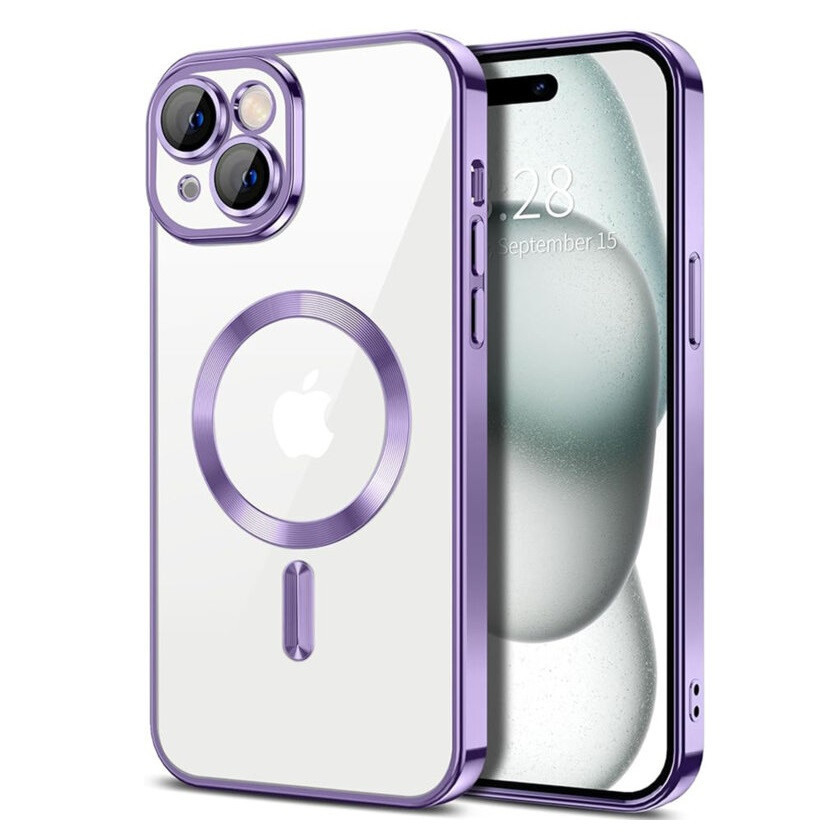 Husa Apple iPhone 13 Pro Max, Magsafe Electroplating TPU, protectie camera, margini mov