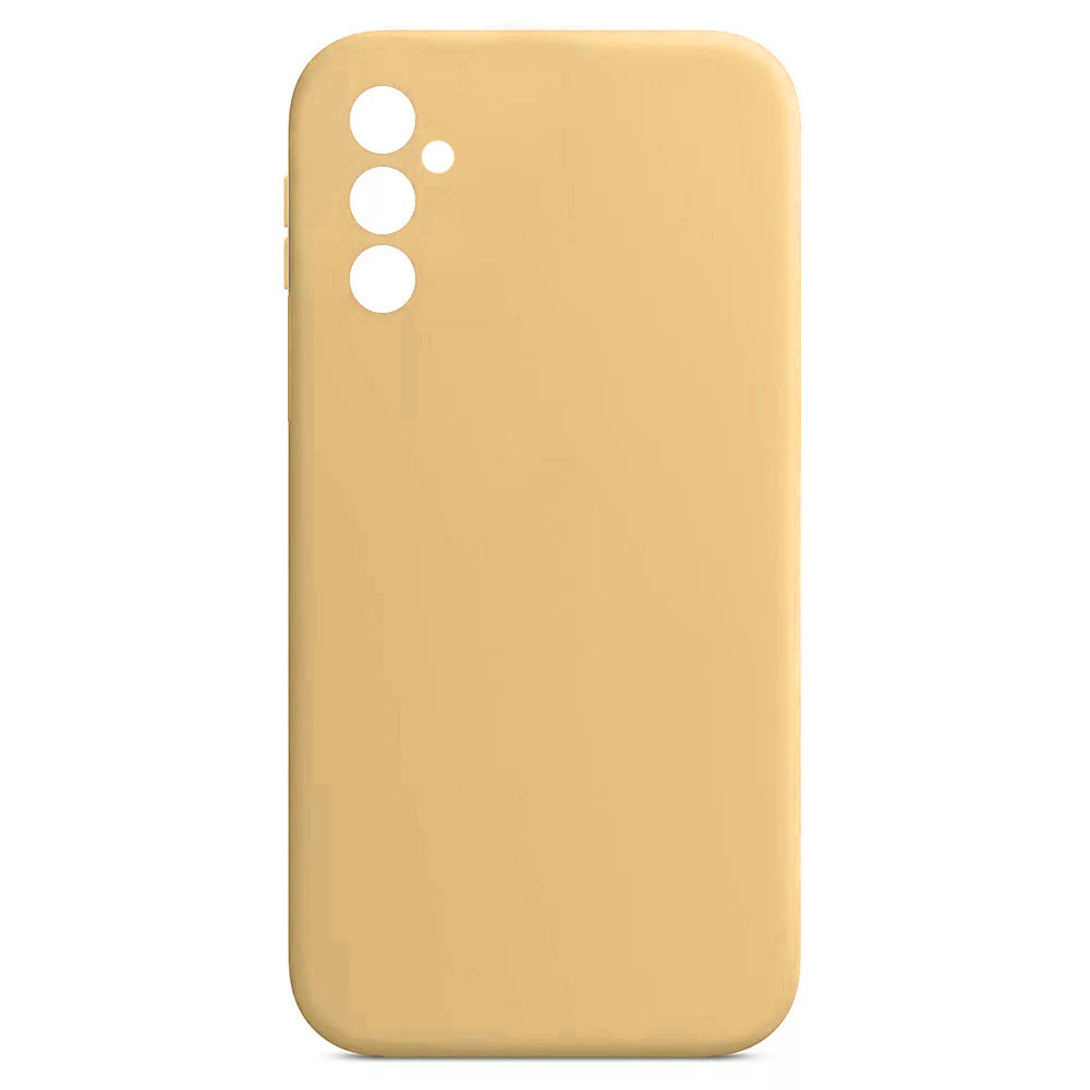 Husa Samsung Galaxy A13 5G Luxury Silicone, catifea in interior, galbena