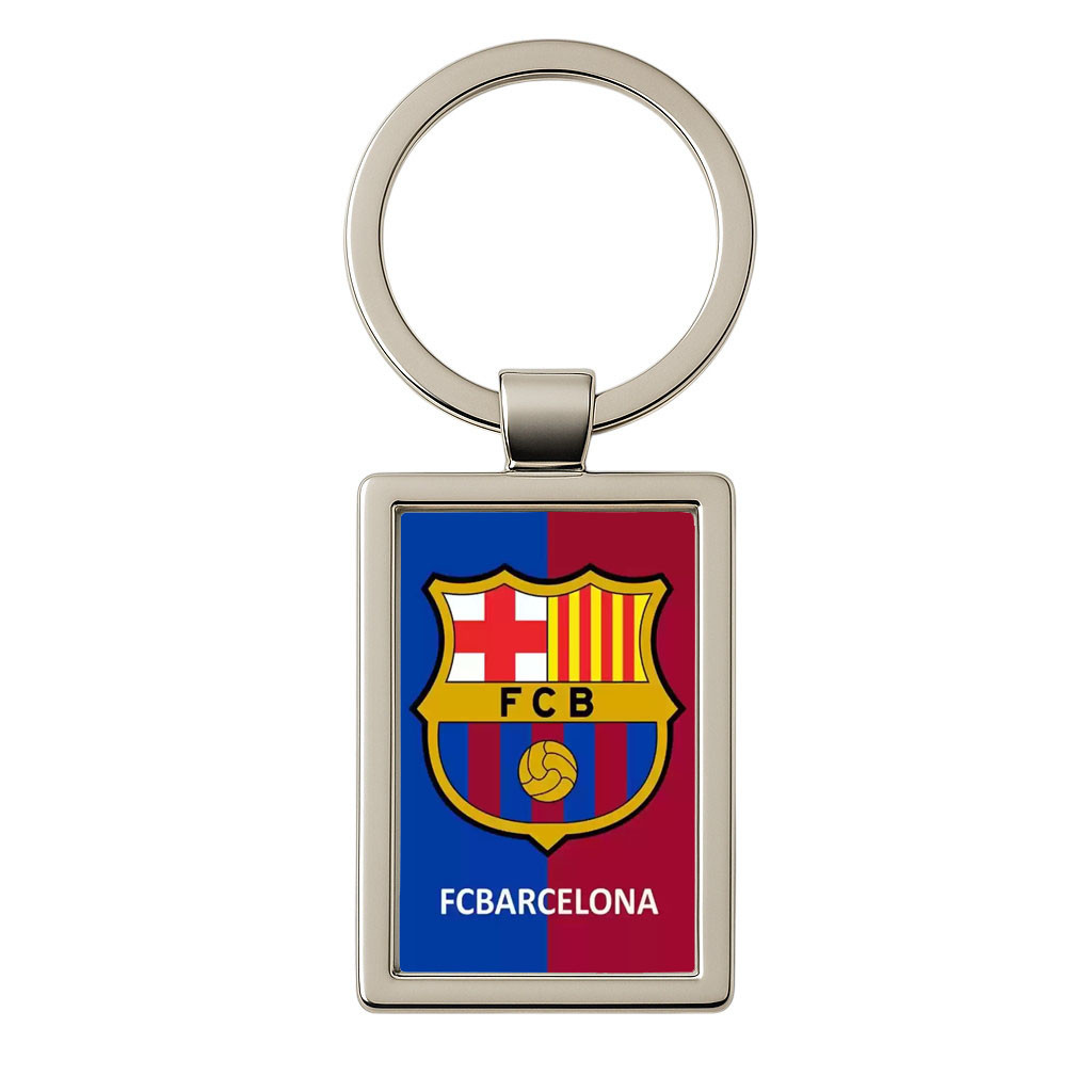 Breloc metalic dreptunghic, inel de sustinere metalic, echipa de fotbal,model 3