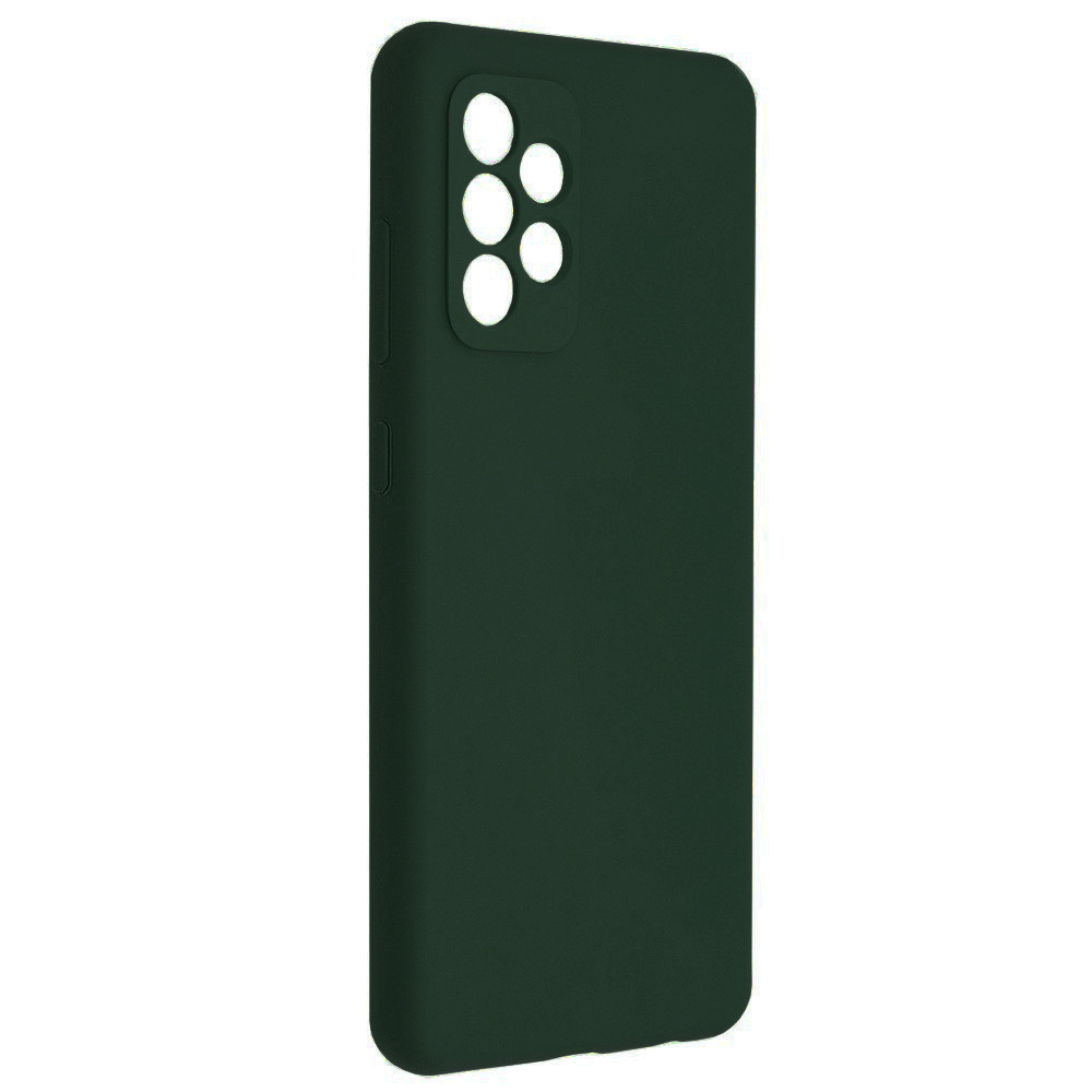 Husa Samsung Galaxy A33 5G, Luxury Silicone, catifea in interior, protectie camere, verde inchis