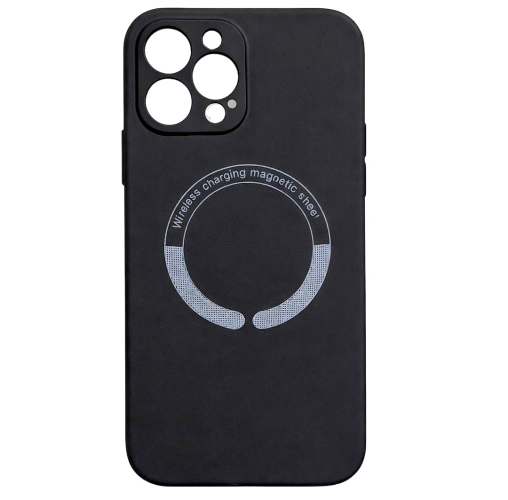 Husa Apple iPhone 14 Pro Max, Magsafe Silicone, microfibra, protectie camere, neagra