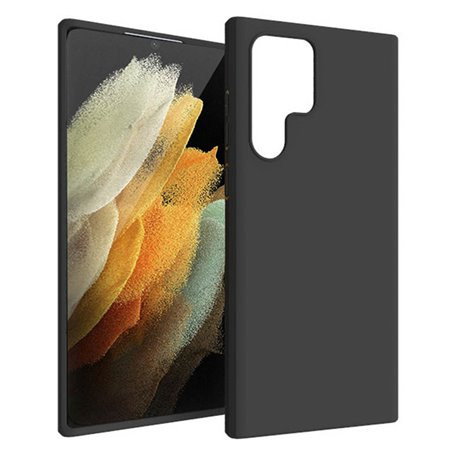 Husa Samsung Galaxy S22 Ultra Luxury Silicone, catifea in interior, neagra