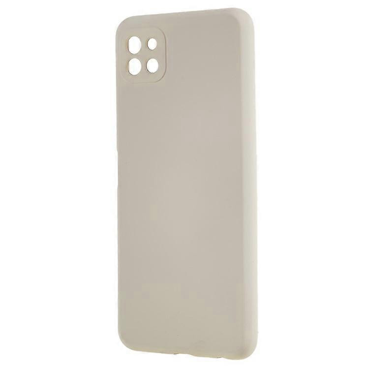 Husa Samsung Galaxy A22 5G Luxury Silicone, catifea in interior, protectie camere, bej