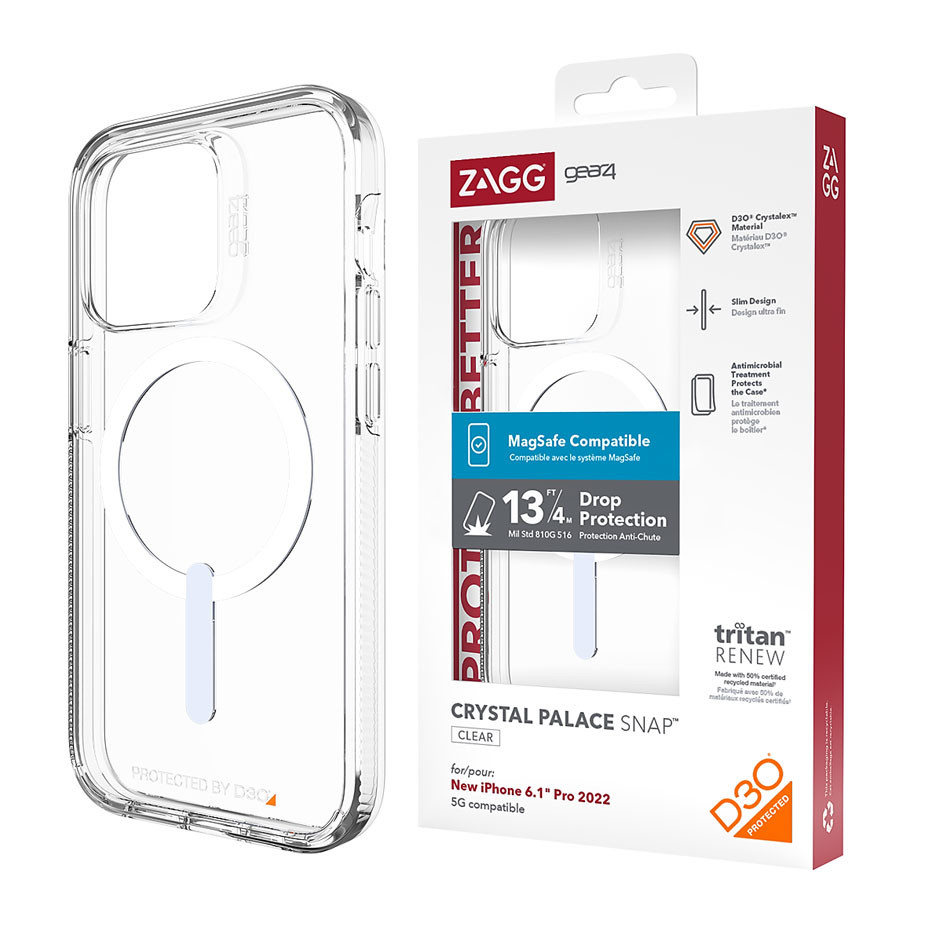 Husa protectie iPhone 16 Plus, ZAGG Gear Case, Magsafe ShockProof, Clear