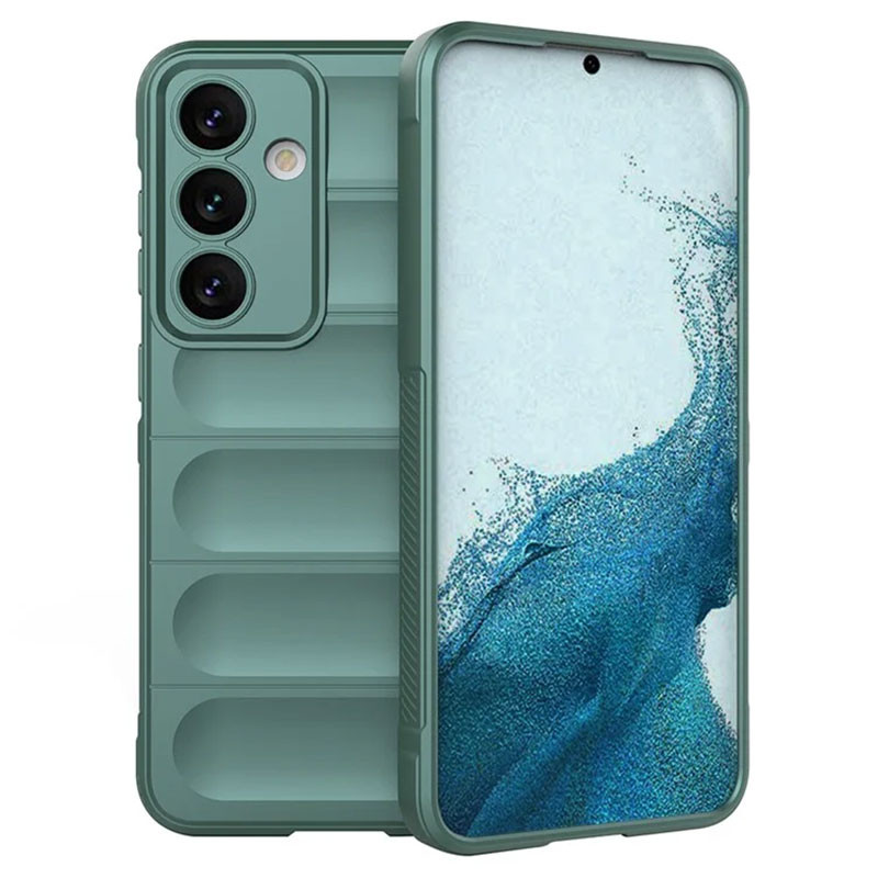 Husa Samsung Galaxy A05s, Wave Silicone, protectie camera, catifea in interior, deep green