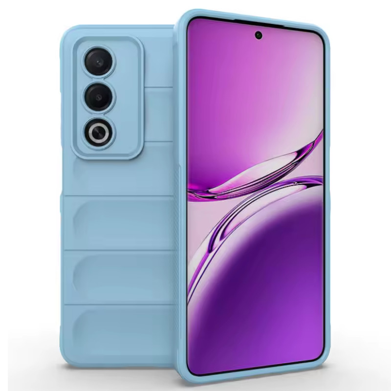 Husa Oppo A80, Wave Silicone, protectie camera, catifea in interior, baby blue