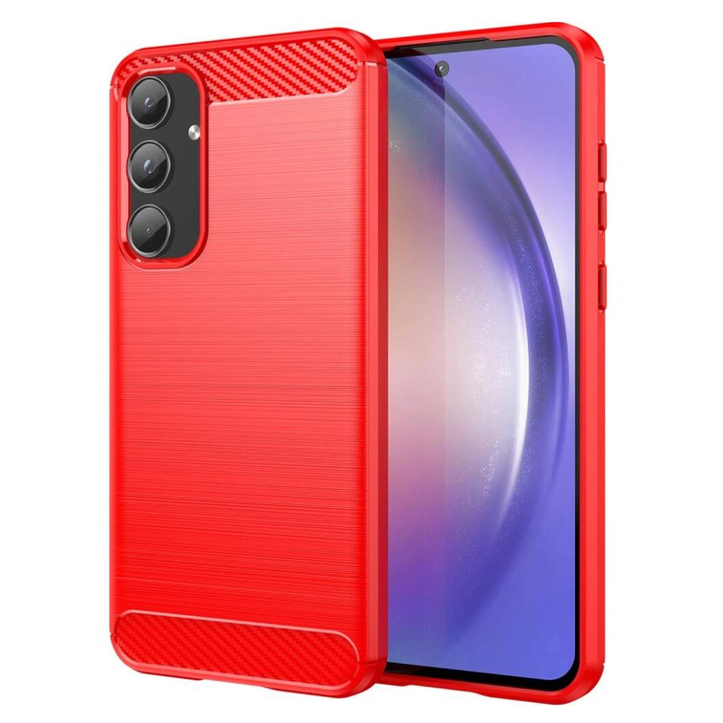 Husa Samsung Galaxy A55, Carbon Stripe, 2 mm, rosie