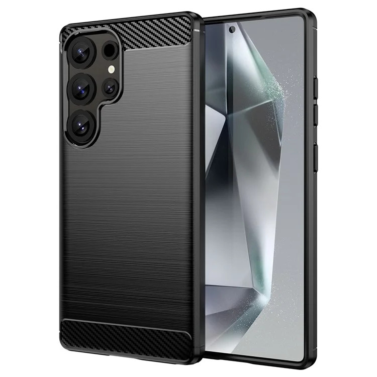 Husa Samsung Galaxy S25 Ultra, Carbon Stripe, 2 mm, neagra
