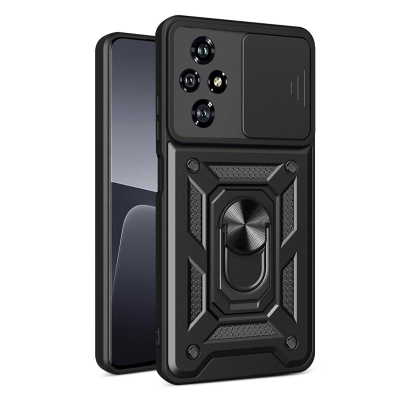 Husa Honor 200 Lite, Camshield Armor, inel sustinere, protectie camera, neagra