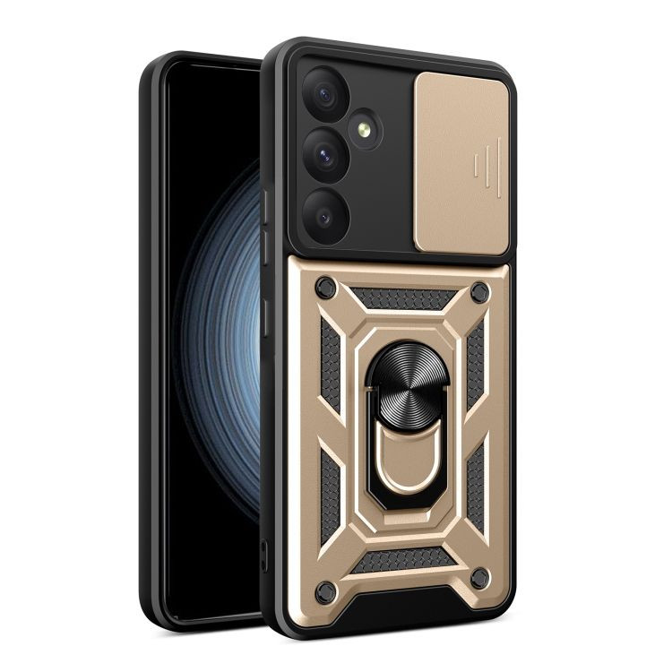 Husa Samsung Galaxy A06, Camshield Armor, inel sustinere, protectie camera, aurie