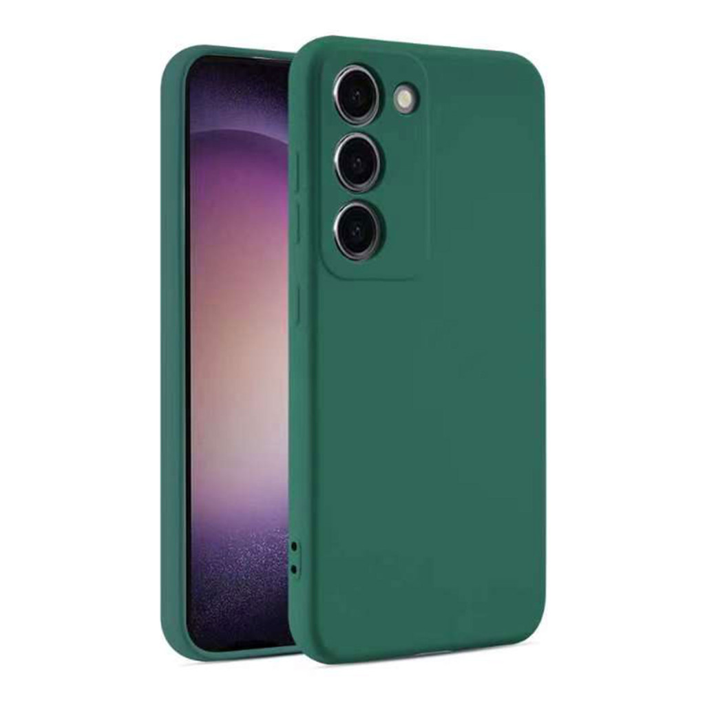 Husa Samsung Galaxy A36, Luxury Silicone, protectie camera, catifea in interior, verde inchis