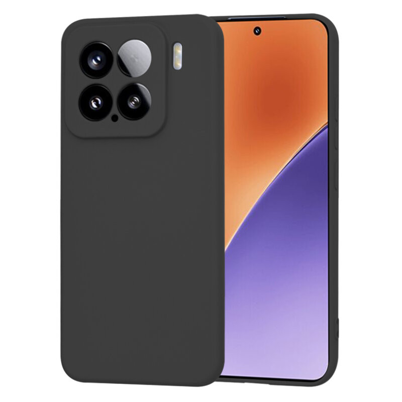 Husa protectie Xiaomi 15, Luxury Silicone, protectie camera, catifea in interior, neagra