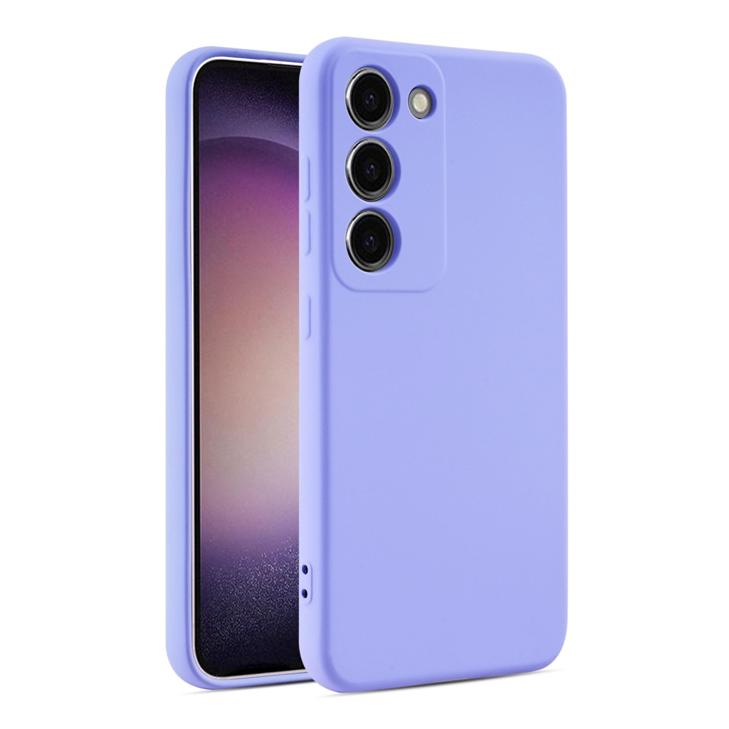 Husa Samsung Galaxy S25, Luxury Silicone, protectie camera, catifea in interior, mov