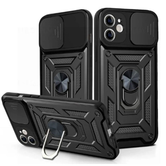Husa Samsung S25 Ultra, Camshield Armor, inel sustinere, protectie camera, negru