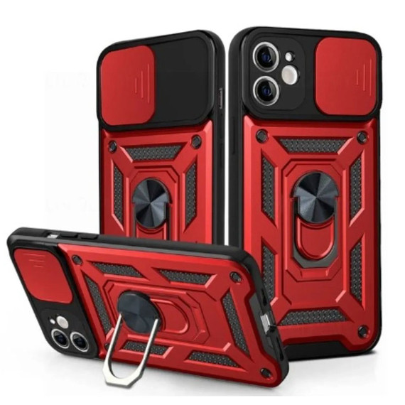 Husa Honor 200 smart, Camshield Armor, inel sustinere, protectie camera, rosie
