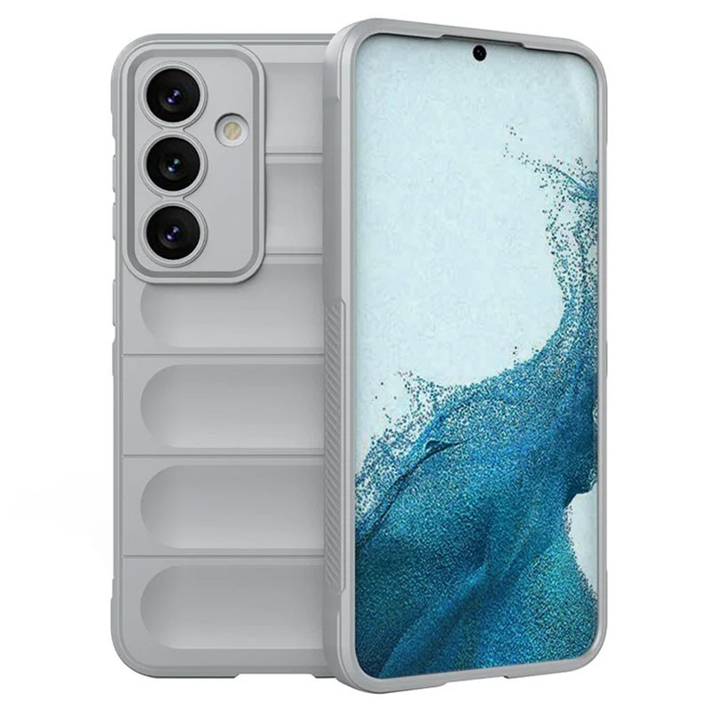 Husa Samsung Galaxy A56, Wave Silicone, protectie camera, catifea in interior, smoke gray