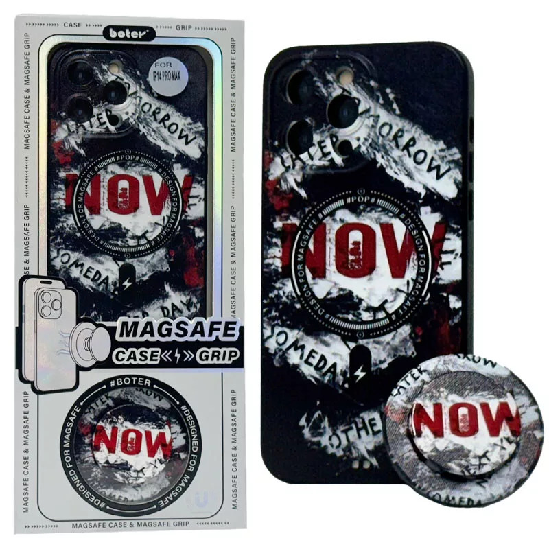 Husa Apple iPhone 14 Pro, Boter Magsafe + MagPopsocket, NOW