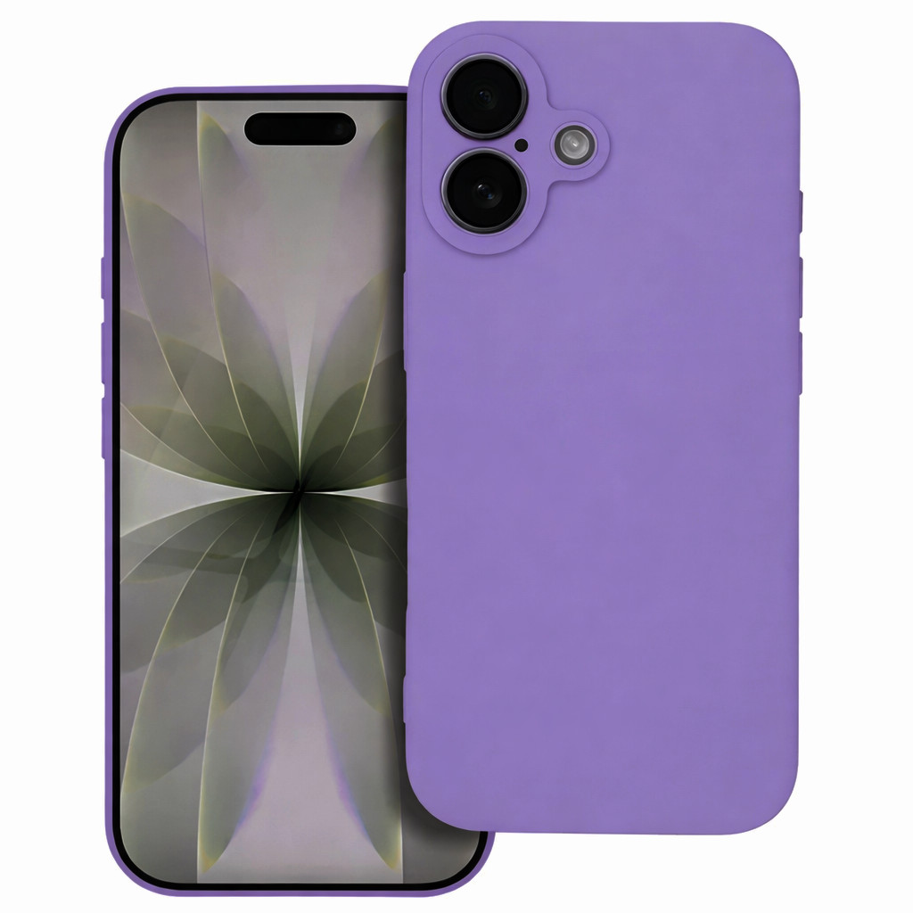 Husa Apple iPhone 17 , Luxury Silicone, protectie camera, catifea in interior, mov