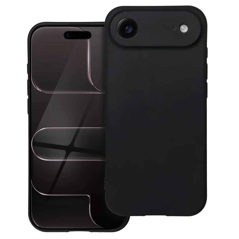 Husa Apple iPhone 17 Air, Luxury Silicone, catifea in interior, protectie camere, neagra