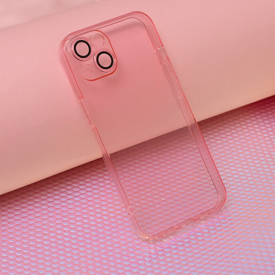 Husa Samsung Galaxy A05s, Slim Color, TPU roz transparent, protectie camere