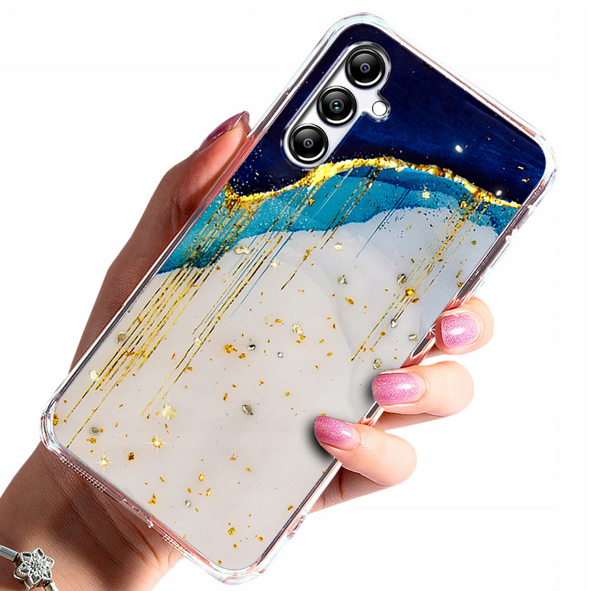 Husa protectie Samsung Galaxy A15, Gold Glam Iceberg