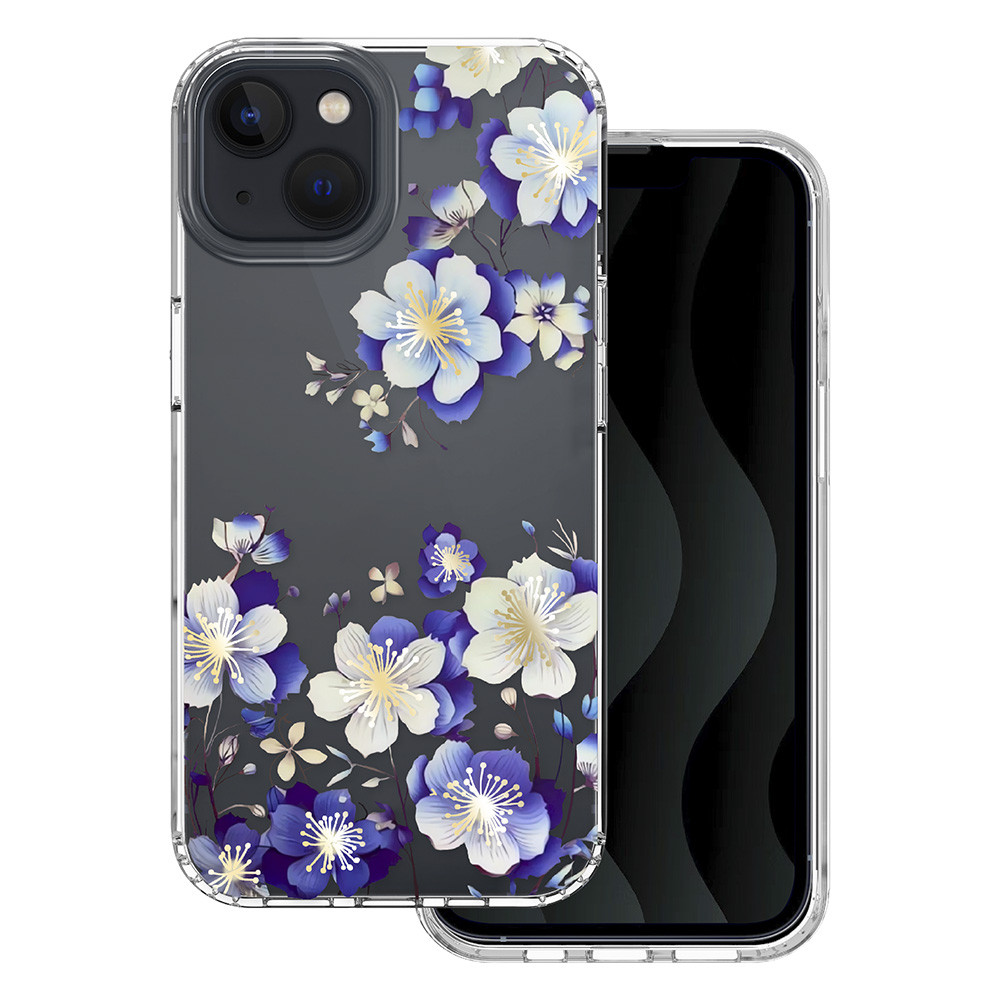 Husa Apple iPhone 16 Plus, IMD Print Case, TPU flexibil, transparent, Floral