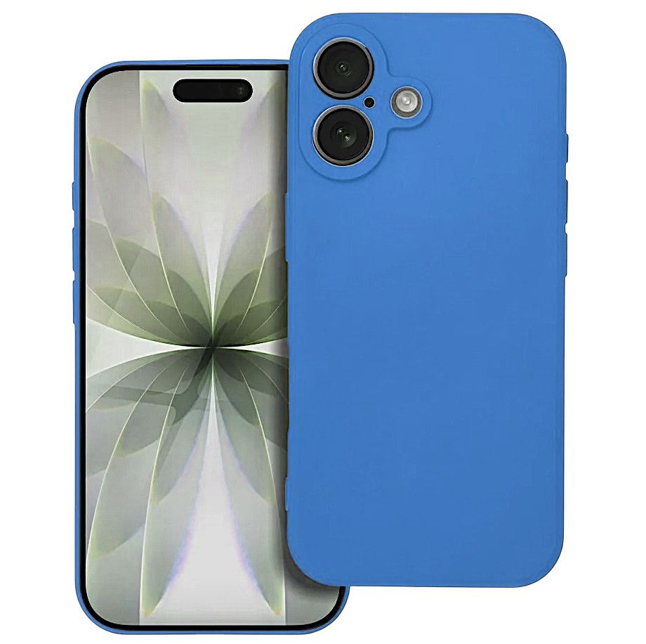 Husa Apple iPhone 17, Luxury Silicone, protectie camera, catifea in interior, albastru deschis