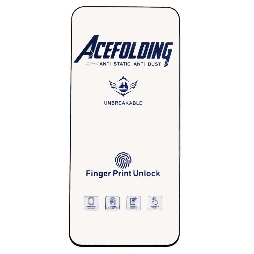 Folie de sticla Samsung Galaxy S21 Plus, ACE Folding Full Glue, deblocare amprenta, margini negre