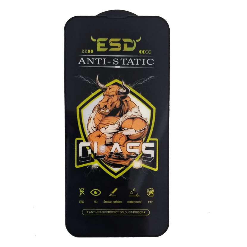 Folie sticla Apple iPhone 14, Full Glue Bull Antistatic, ESD, margini negre