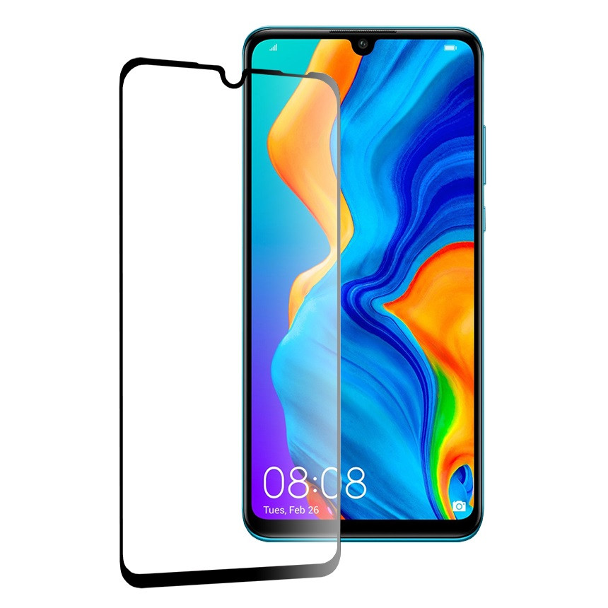 Folie de sticla Full Glue 111D pentru Huawei P30 Lite, margini negre